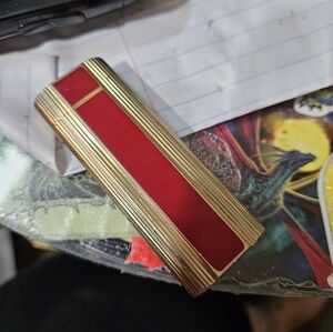 Zippo Antique Slim Lighter Burgundy and Gold Color Design Made in Japan